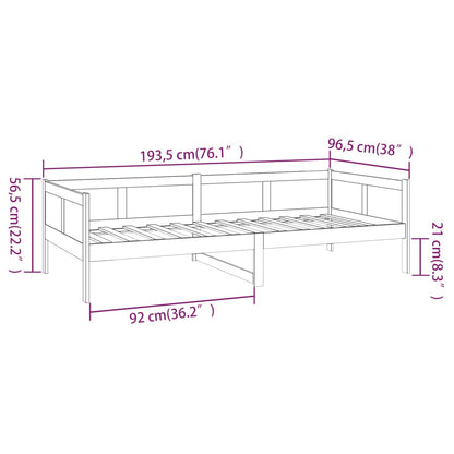 Sofá-cama 90x190 cm madeira de pinho maciça branco