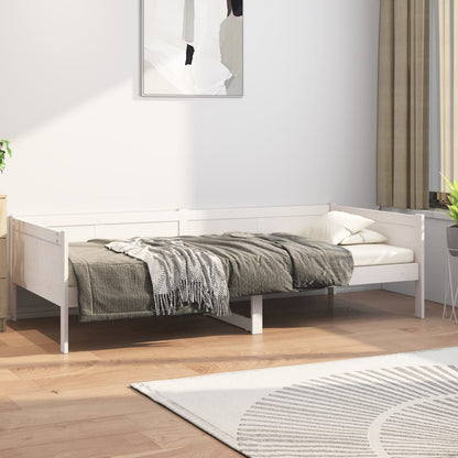 Sofá-cama 90x190 cm madeira de pinho maciça branco