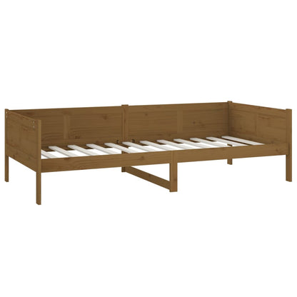 Sofá-cama 90x190 cm madeira de pinho maciça castanho mel