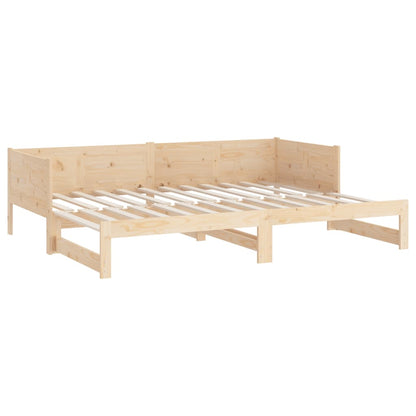 Sofá-cama de puxar pinho maciço 2x(90x190) cm