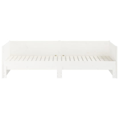 Estrutura sofá-cama de puxar pinho maciço branco 2x(90x190) cm