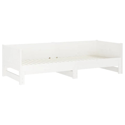 Estrutura sofá-cama de puxar pinho maciço branco 2x(90x190) cm