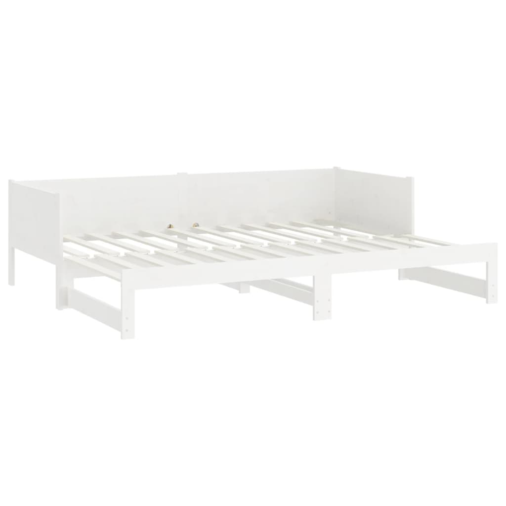 Estrutura sofá-cama de puxar pinho maciço branco 2x(90x190) cm