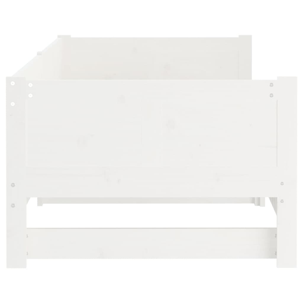 Estrutura sofá-cama de puxar pinho maciço branco 2x(90x190) cm