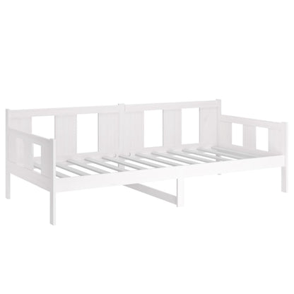 Sofá-cama 90x190 cm madeira de pinho maciça branco