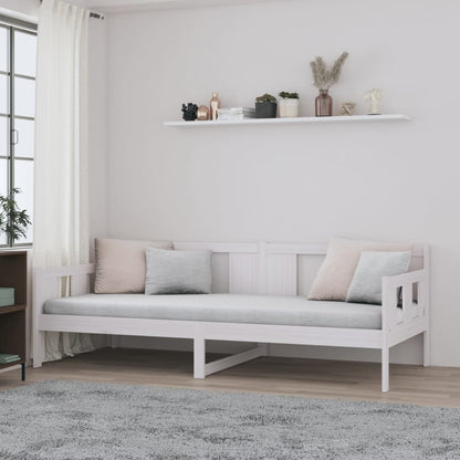 Sofá-cama 90x190 cm madeira de pinho maciça branco