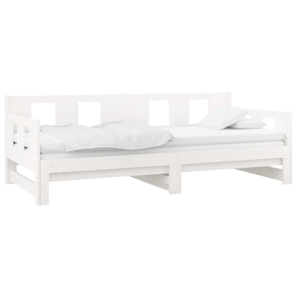 Estrutura sofá-cama de puxar 2x(90x200) cm pinho maciço branco