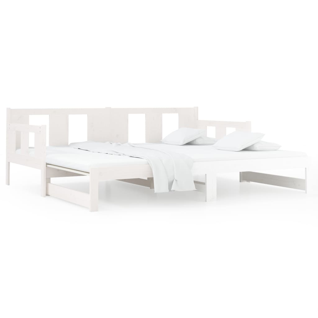 Estrutura sofá-cama de puxar 2x(90x200) cm pinho maciço branco