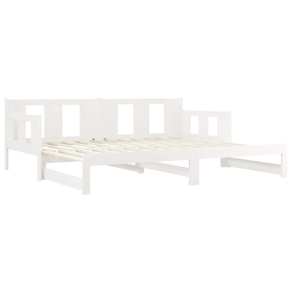 Estrutura sofá-cama de puxar 2x(90x200) cm pinho maciço branco