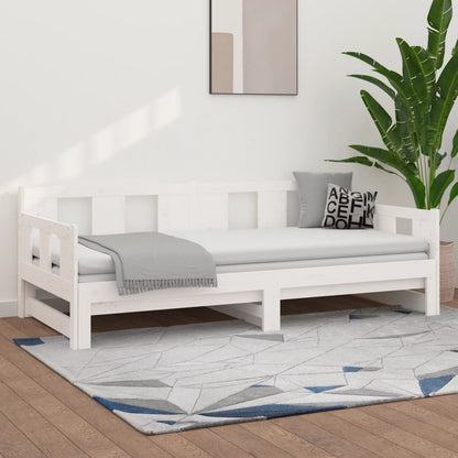 Estrutura sofá-cama de puxar 2x(90x200) cm pinho maciço branco