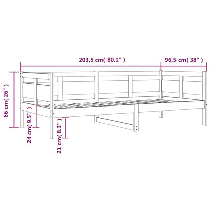 Sofá-cama 90x200 cm madeira de pinho maciça