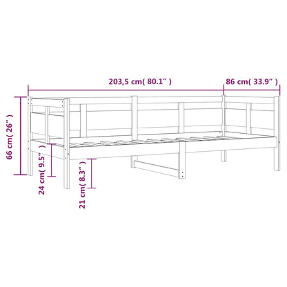 Sofá-cama 80x200 cm madeira de pinho maciça branco