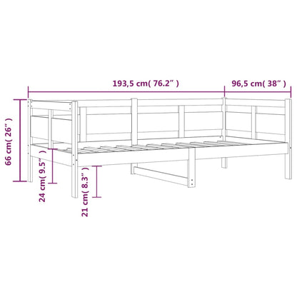 Sofá-cama madeira de pinho maciça 90x190 cm