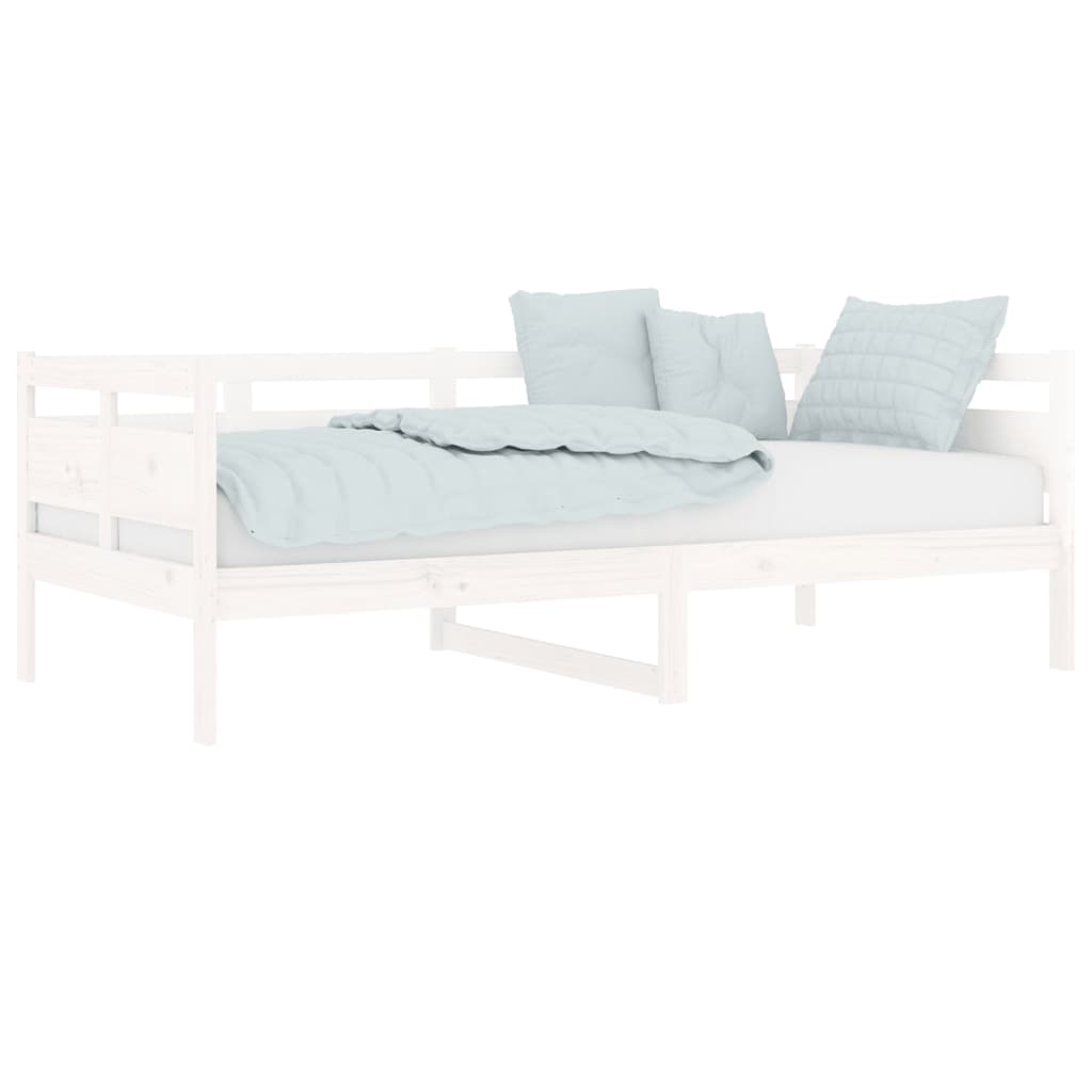 Sofá-cama 90x190 cm madeira de pinho maciça branco