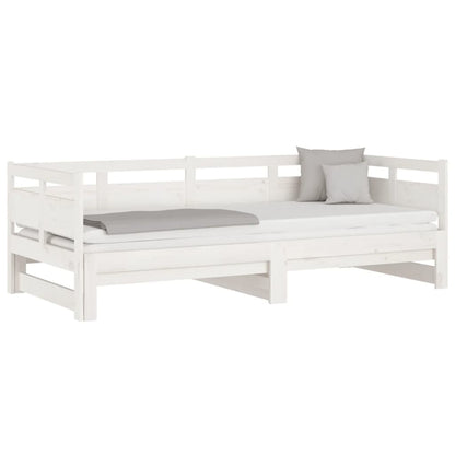 Sofá-cama de puxar 2x(90x200) cm pinho maciço branco