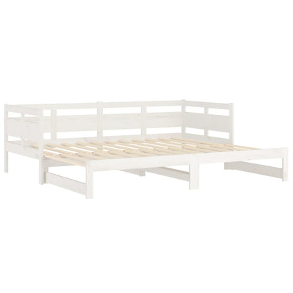 Sofá-cama de puxar 2x(90x200) cm pinho maciço branco