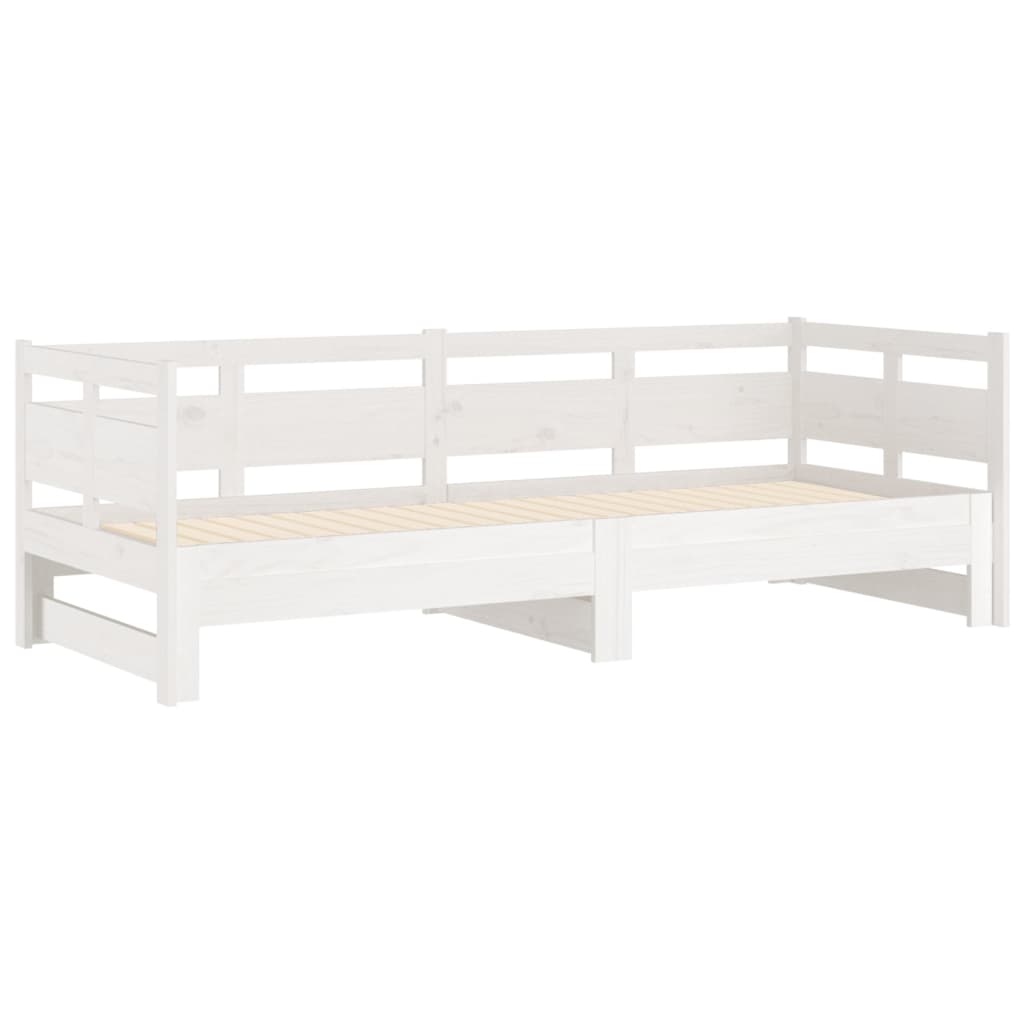 Estrutura sofá-cama de puxar 2x(80x200) cm pinho maciço branco