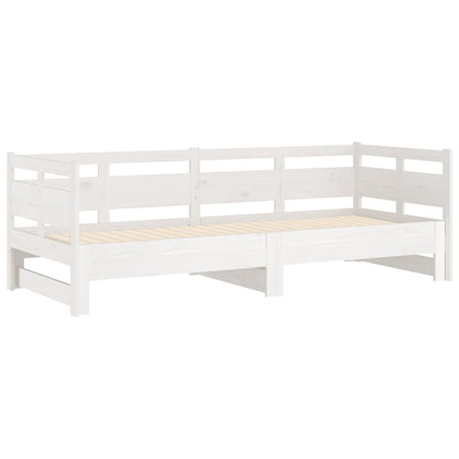 Estrutura sofá-cama de puxar 2x(80x200) cm pinho maciço branco