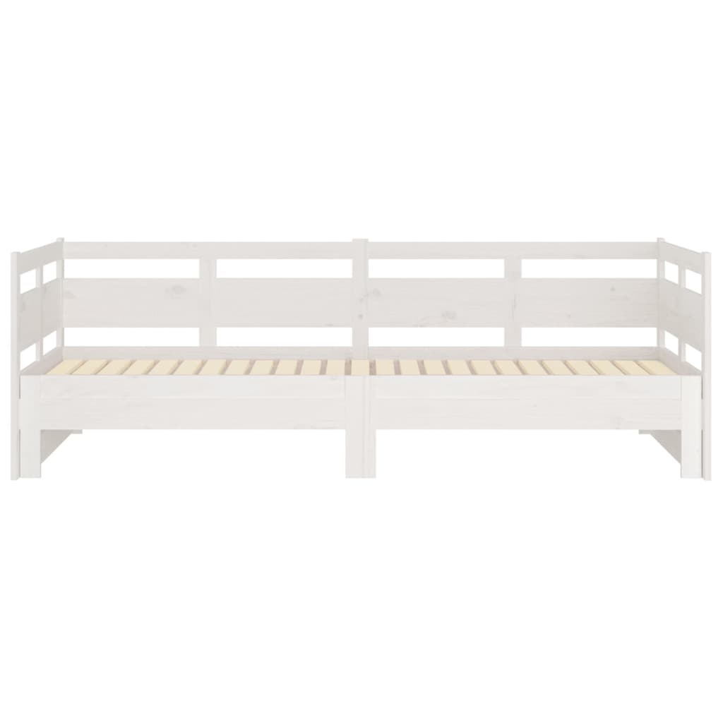 Estrutura sofá-cama de puxar 2x(80x200) cm pinho maciço branco