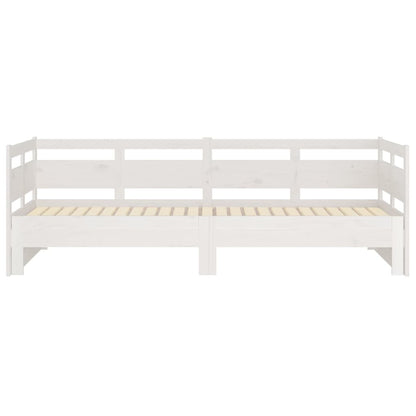 Estrutura sofá-cama de puxar 2x(80x200) cm pinho maciço branco