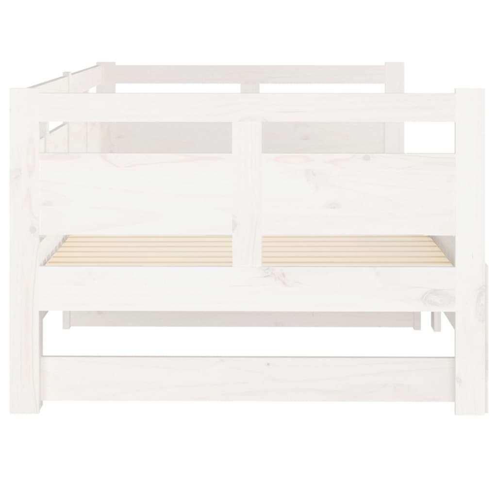 Estrutura sofá-cama de puxar 2x(80x200) cm pinho maciço branco