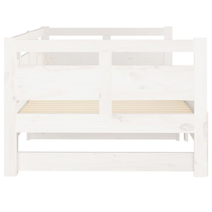 Estrutura sofá-cama de puxar 2x(80x200) cm pinho maciço branco