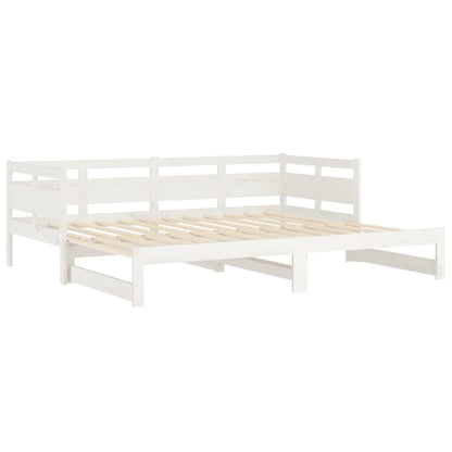 Estrutura sofá-cama de puxar 2x(80x200) cm pinho maciço branco