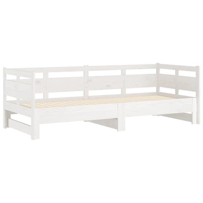 Estrutura sofá-cama de puxar pinho maciço branco 2x(90x190) cm