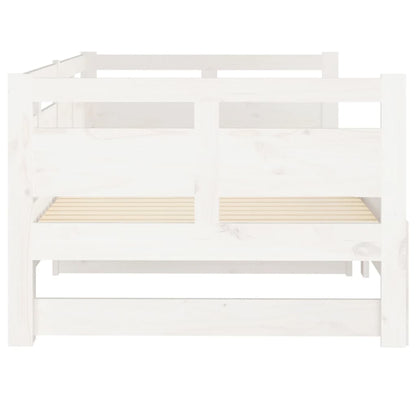 Estrutura sofá-cama de puxar pinho maciço branco 2x(90x190) cm