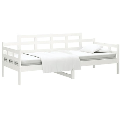 Sofá-cama 90x200 cm madeira de pinho maciça branco