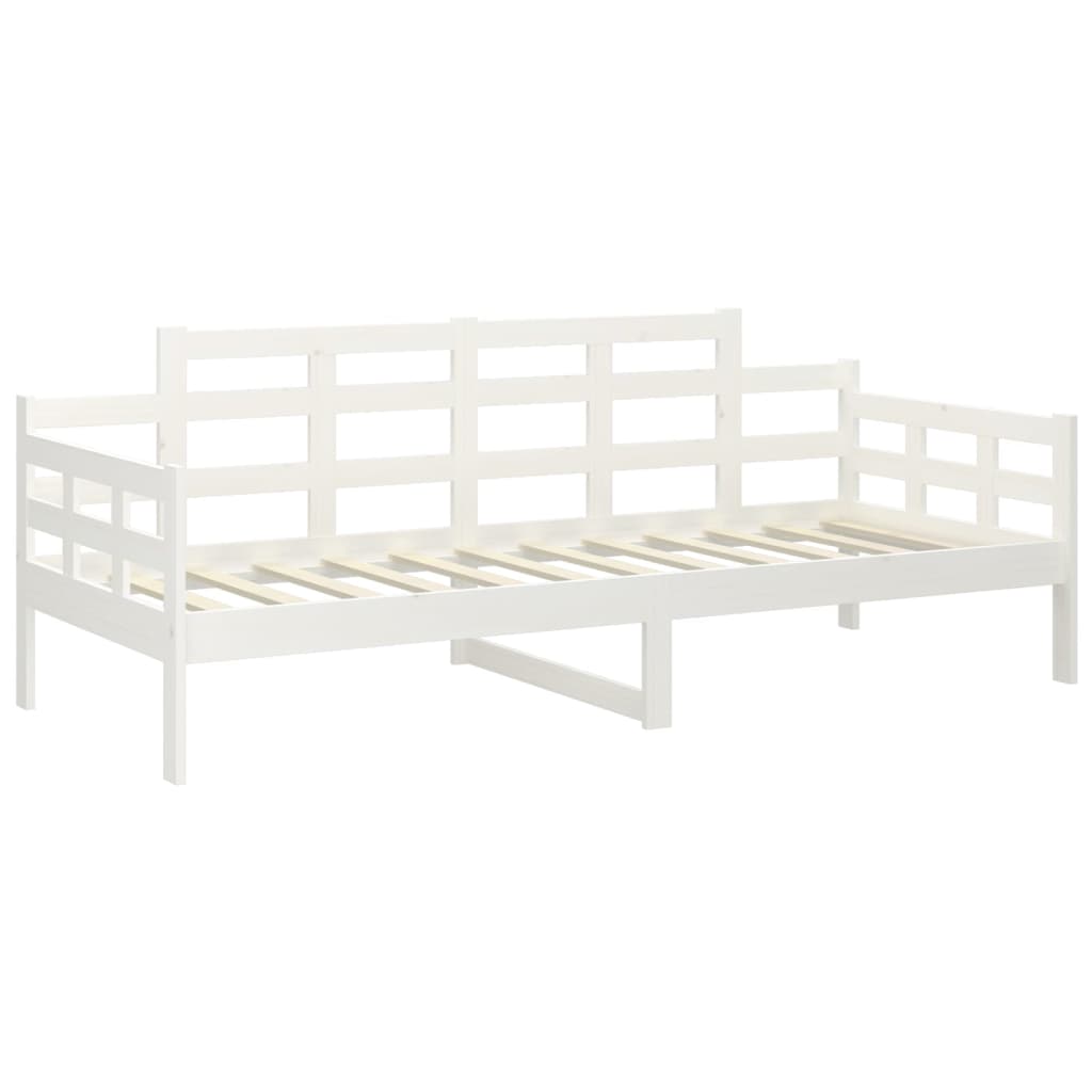 Sofá-cama 90x200 cm madeira de pinho maciça branco