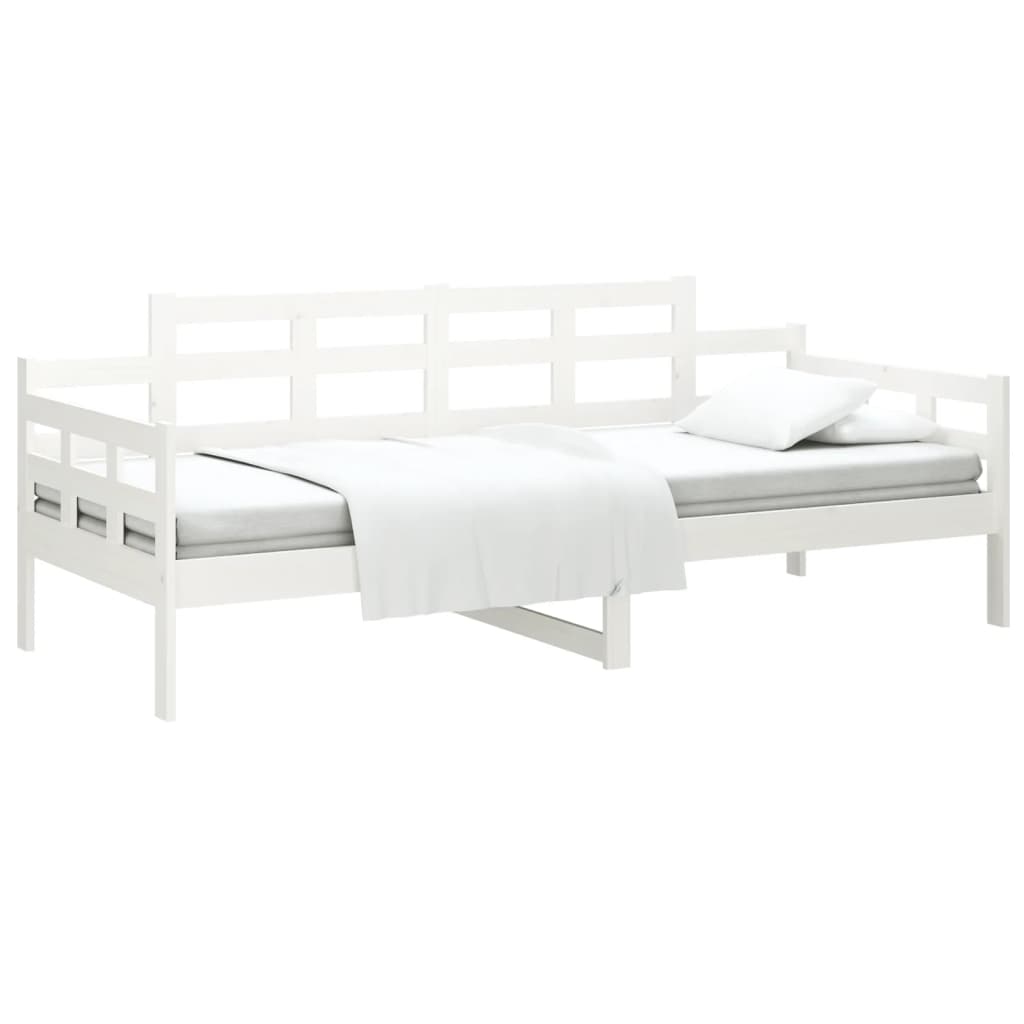 Sofá-cama 80x200 cm madeira de pinho maciça branco