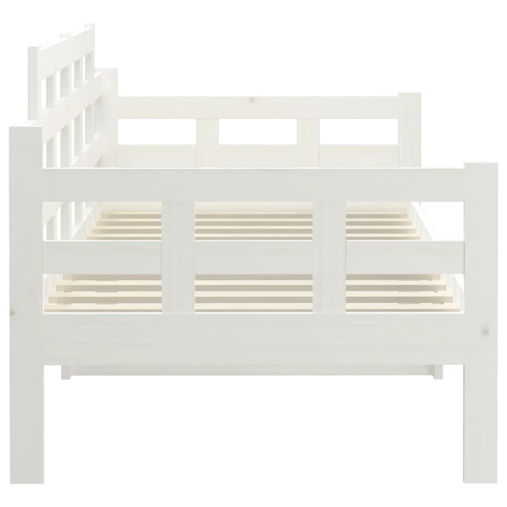 Sofá-cama 90x190 cm madeira de pinho maciça branco