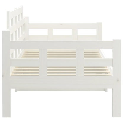 Sofá-cama 90x190 cm madeira de pinho maciça branco