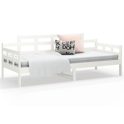 Sofá-cama 90x190 cm madeira de pinho maciça branco