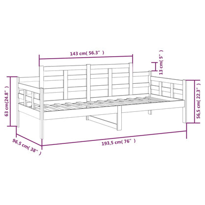 Sofá-cama 90x190 cm madeira de pinho maciça branco