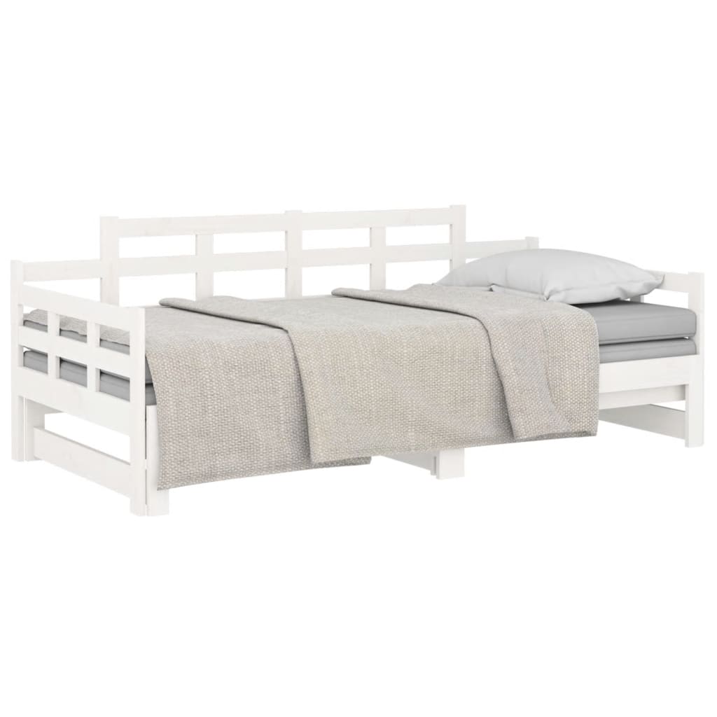 Sofá-cama de puxar 2x(90x200) cm pinho maciço branco