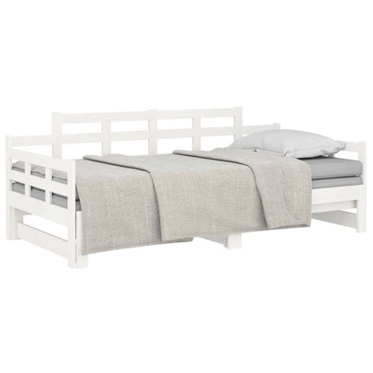 Sofá-cama de puxar 2x(90x200) cm pinho maciço branco