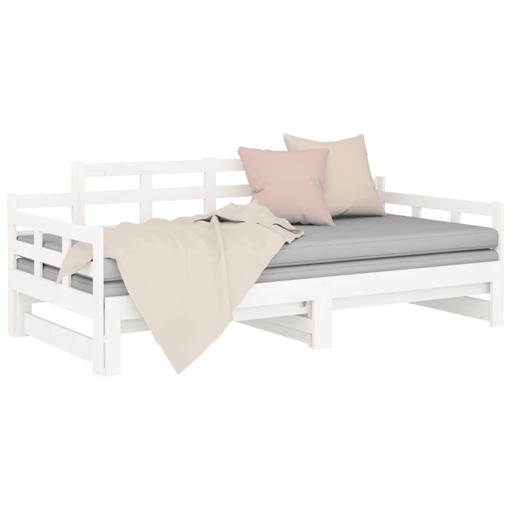 Sofá-cama de puxar 2x(90x200) cm pinho maciço branco