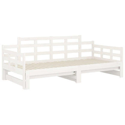 Sofá-cama de puxar 2x(90x200) cm pinho maciço branco