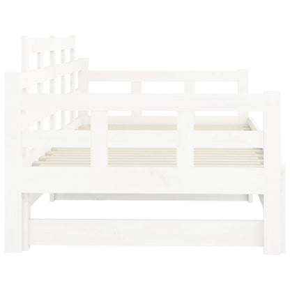 Sofá-cama de puxar 2x(90x200) cm pinho maciço branco