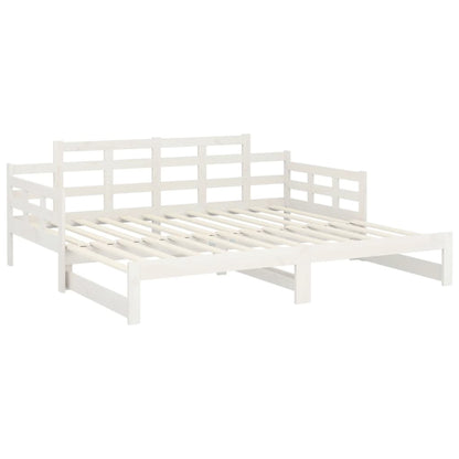 Estrutura sofá-cama de puxar 2x(80x200) cm pinho maciço branco