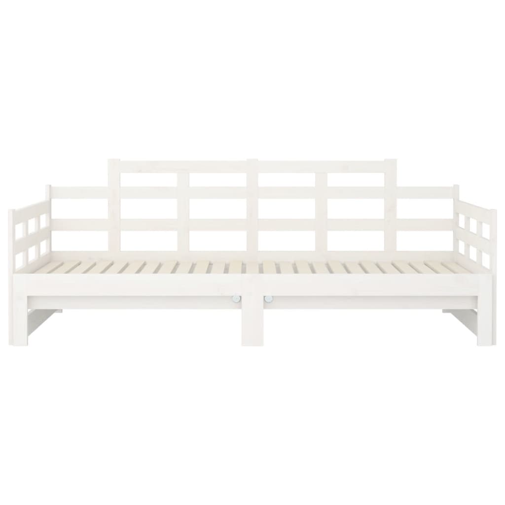 Estrutura sofá-cama de puxar 2x(80x200) cm pinho maciço branco