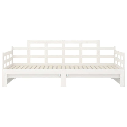 Estrutura sofá-cama de puxar 2x(80x200) cm pinho maciço branco