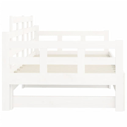 Estrutura sofá-cama de puxar 2x(80x200) cm pinho maciço branco