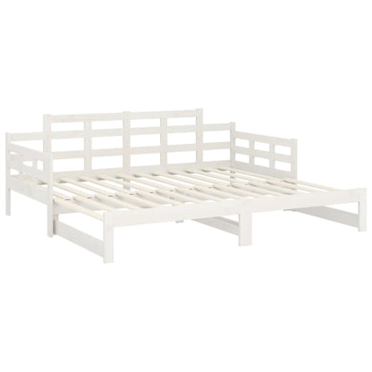 Estrutura sofá-cama de puxar pinho maciço branco 2x(90x190) cm