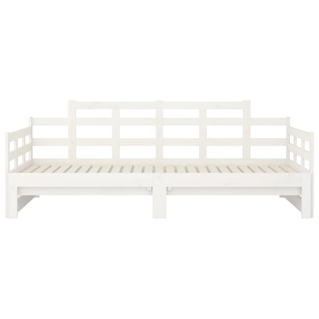 Estrutura sofá-cama de puxar pinho maciço branco 2x(90x190) cm