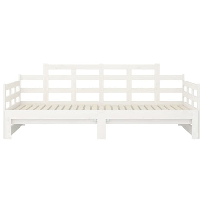 Estrutura sofá-cama de puxar pinho maciço branco 2x(90x190) cm