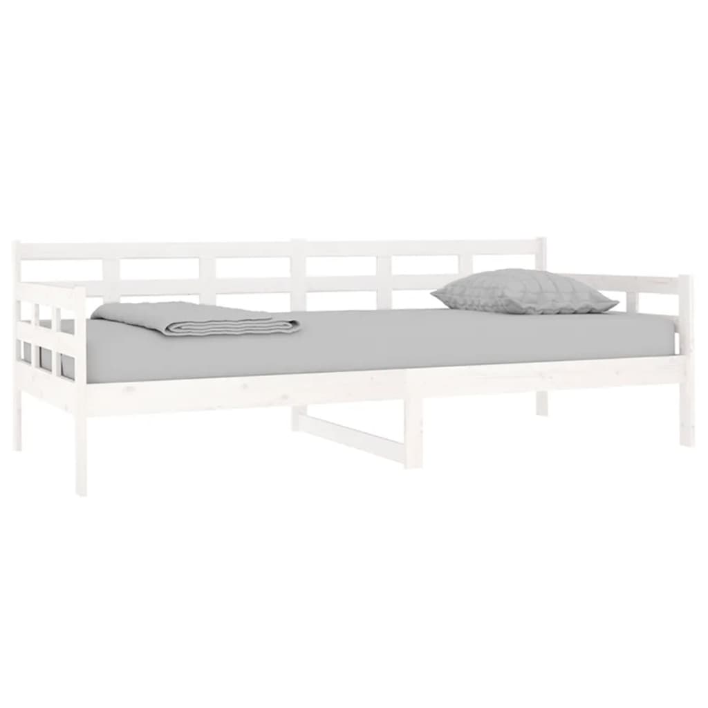 Sofá-cama 90x200 cm madeira de pinho maciça branco