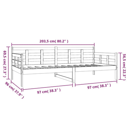 Sofá-cama 90x200 cm madeira de pinho maciça branco